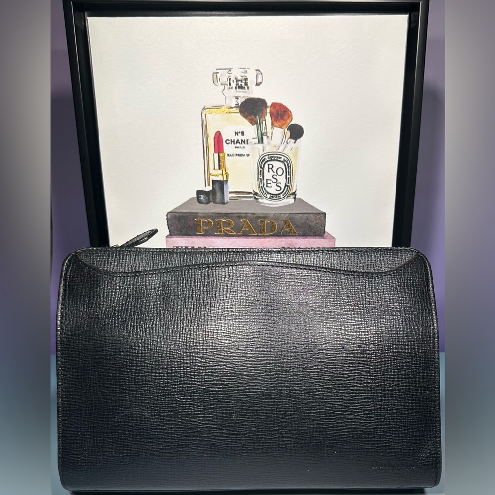 Burberry London Vintage Second Bag Clutch Bag Nova Leather Black Compact